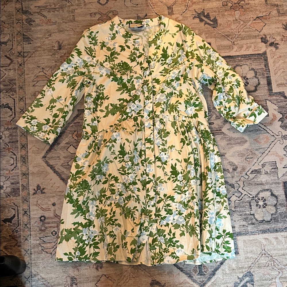 Tuckernuck Green and Cream Floral Dress